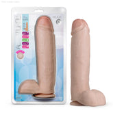 Au Naturel By Blush® | Huge Realistic Vanilla 10.5-Inch Long Dildo With Balls & Suction Cup Base-French Quarter Lingerie